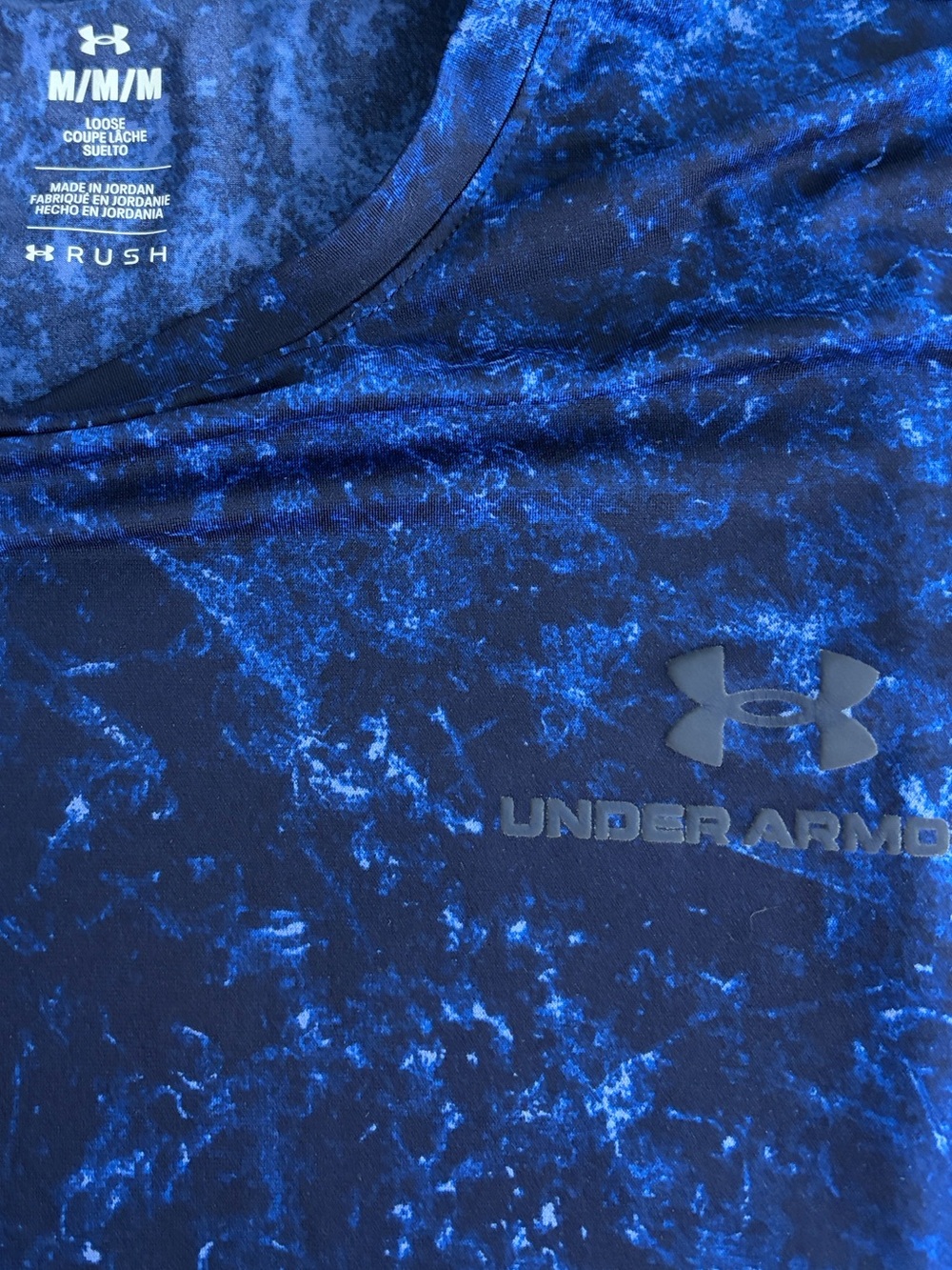 Under Armour Rush Men's active tee in blue marble